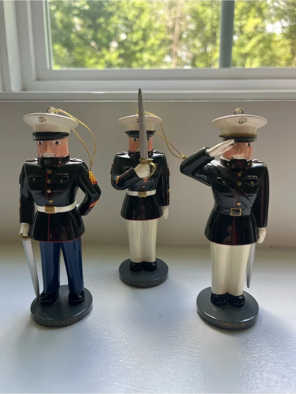 Bradford Exchange Ed. USMC Marine Nutcracker Ornament Honor Courage Commmitment
